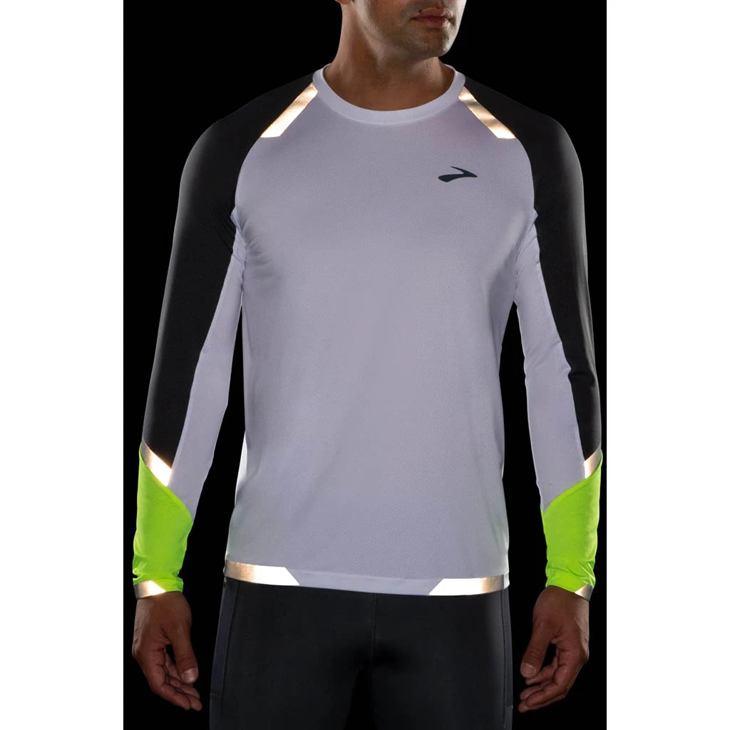 Brooks Running Run Visible Long Sleeve Homme Blanc – Image 3