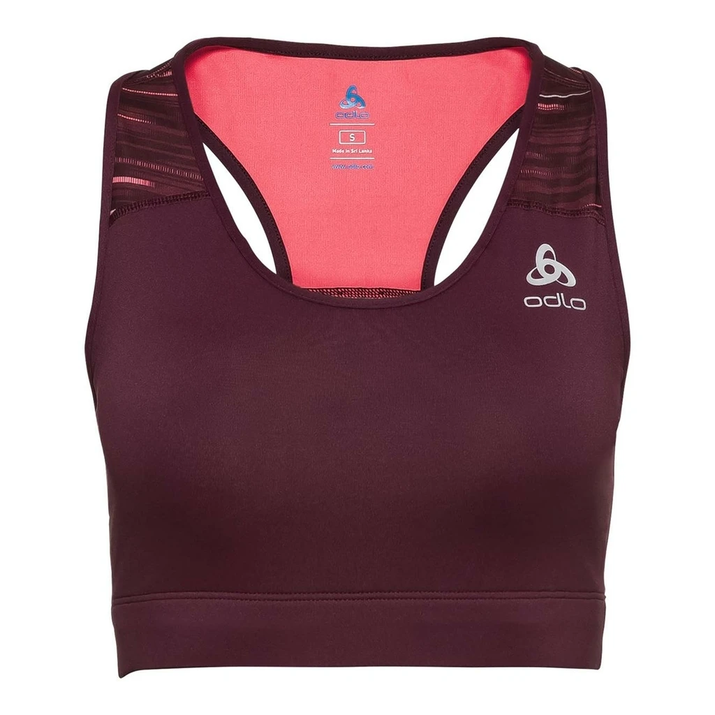Odlo Essential Print Bralette Femme Bordeaux 3 Odlo Essential Print Bralette Femme Bordeaux