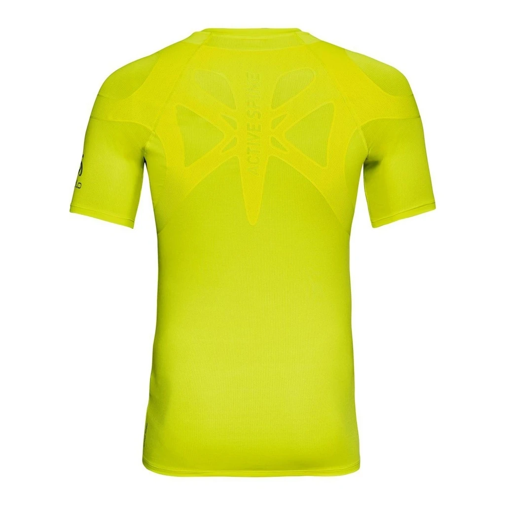 Odlo Active Spine T-Shirt Short Sleeve Crew Neck Homme Jaune 4 Odlo Active Spine T-Shirt Short Sleeve Crew Neck Homme Jaune – Image 2