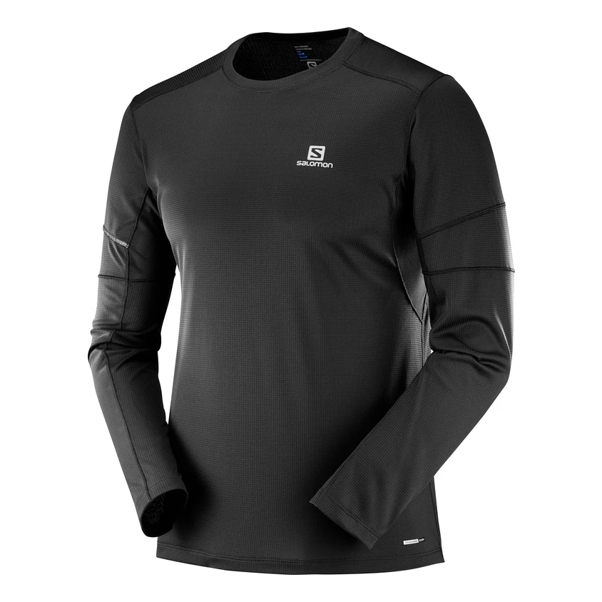 Salomon Agile Long Sleeve T-Shirt Homme Noir 3 Salomon Agile Long Sleeve T-Shirt Homme Noir