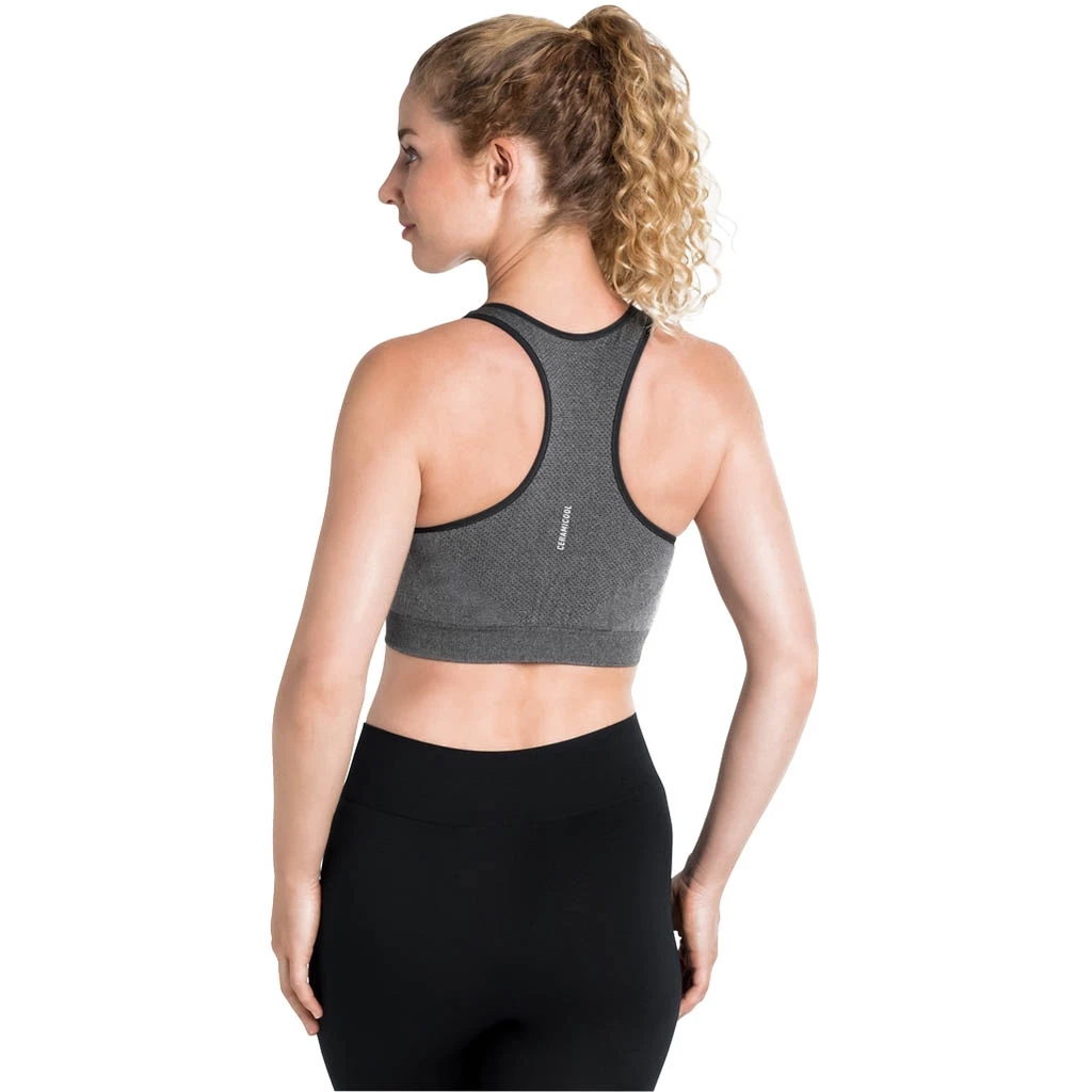 Odlo Brassiere Seamless Medium Ceramicool Femme Gris 6 Odlo Brassiere Seamless Medium Ceramicool Femme Gris – Image 4