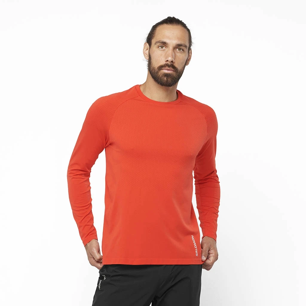 Salomon Sense Long Sleeve Tee Homme Rouge 5 Salomon Sense Long Sleeve Tee Homme Rouge – Image 3