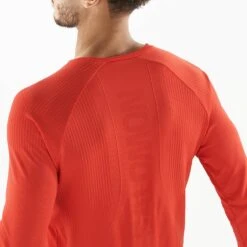 Salomon Sense Long Sleeve Tee Homme Rouge 15 Salomon Sense Long Sleeve Tee Homme Rouge -Sportswear Magasin main LC1878200 3 MOD senselstee fieryred fabric3dlogo m.png.high res e222