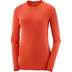 Salomon Sense Long Sleeve Tee Femme Rouge