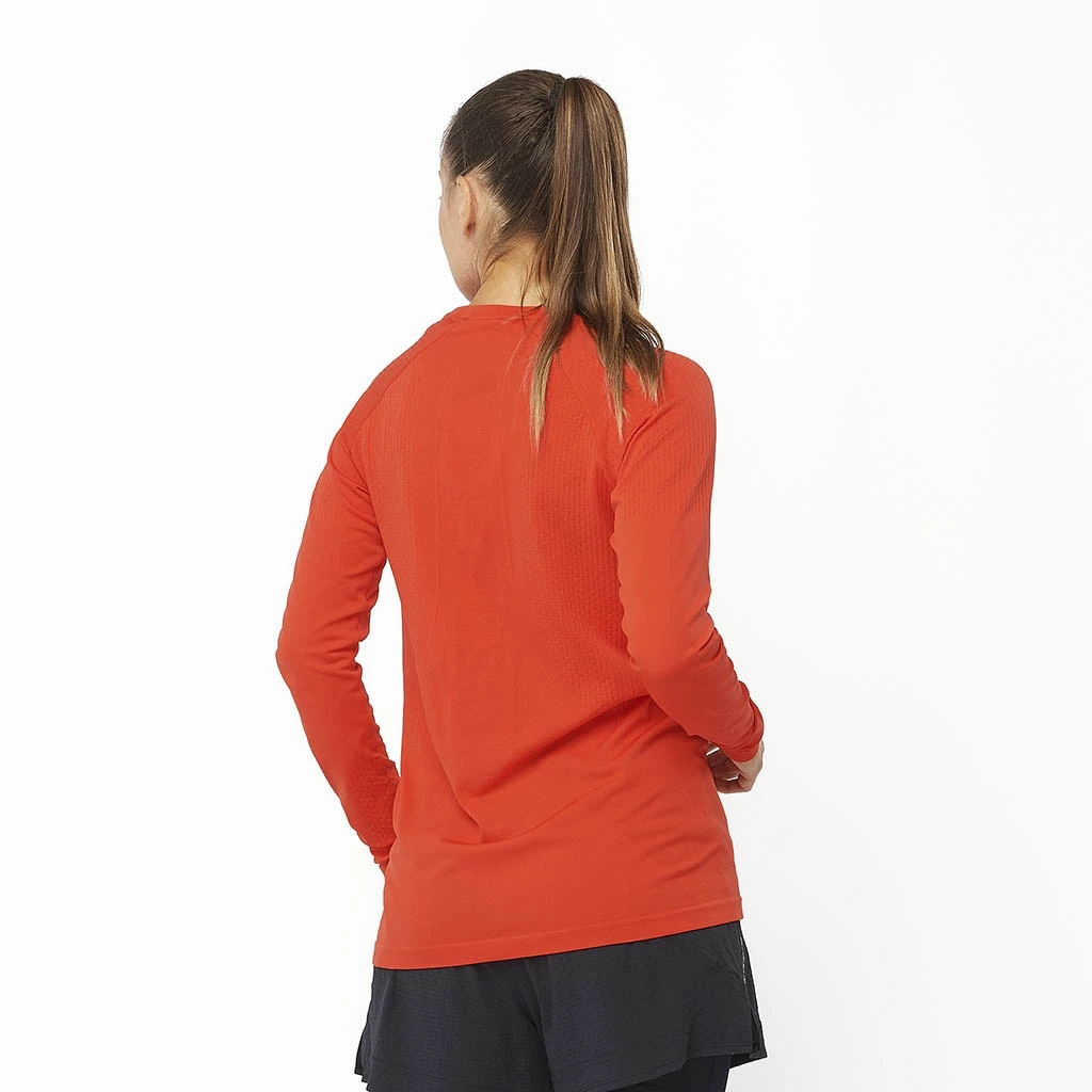 Salomon Sense Long Sleeve Tee Femme Rouge 6 Salomon Sense Long Sleeve Tee Femme Rouge – Image 4