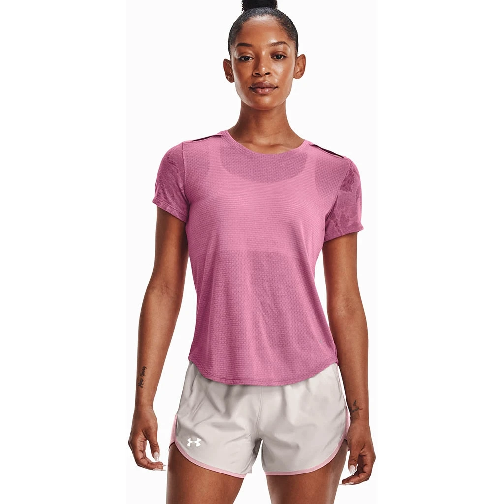 Under Armour Streaker Snowcloud Short Sleeve Femme Rose 6 Under Armour Streaker Snowcloud Short Sleeve Femme Rose – Image 4